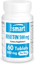 Supersmart - 하루 (Easy-to-Take) 당 Fisetin 500mg - 98% 순수한 Fisetin 보충교재 - 높게 생물용 Polyphenol - 유력한 Senolytic 활성제 | Non-GMO & 글루텐 자유로운 - 60의 정제