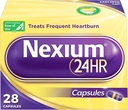 Nexium 24HR 산성 흡진기 Heartburn 릴리프 캡슐 모든 일 및 모든 밤 보호 Frequent Heartburn, Esomeprazole 마그네슘과 Heartburn 의학 - 28 개