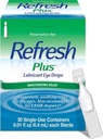 상쾌한 Plus Lubricant Eye Drops, 보존 무료, 단일 용도 용기, 30 카운트