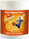 Dabur Glucose - 포도당 분말 - 비타민 D와 칼슘으로 지정 - 맛있는 오렌지 - 500 그램