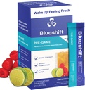 Blueshift Pre-Game - Pre Drinking NAC Supplement, Electrolytes Powder Packets, Hydration Packets, Ginger, Cysteine, Milk Thistle, No Sugar Powder Stick (10 팩)과 함께 라이브 지원
