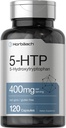 Horbäach 5HTP 400mg 캡슐 | 120 개 | 추가 강도 보충 | 비 GMO, 글루텐 무료 | 5 Hydroxytryptophan