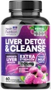 Gentle Liver Cleanse Detox & Repair Formula - Silymarin Milk Thistle, Dandelion Root, Artichoke Extract, Turmeric, Choline 및 Beetroot - 60 Veggie 캡슐과 고급 간 지원 보충