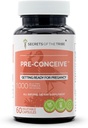 Tribe Pre-Conceive, 60 캡슐, 1000 mg, Vitex, Red Raspberry, Black Cohosh, Red Clover, White Peony, Shatavari의 비밀. Pregancy 60 캡슐에 대한 준비