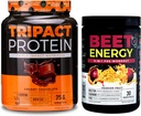 Nutrology Beet Natural O2, Pre Workout Powder, Passion Fruit flavor (30 서빙) TRIPACT Protein Powder, 7-in-1 식사 교체 Shake, 크림 초콜릿 맛 (20 서빙)