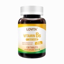 Lovita 비타민 B6 (Pyridoxine 염산염) 80mg의 Timed 방출, 8 시간 지속되는, 지원 심장 혈관 & 신경 건강, 130 Vegan 정제