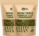 Neem Triple Complex T Cut (Not Powder), 신선한 잎 차 8 Ounces, Leaves, Bark, 꽃 비율 (80:10:10) (팩 2)