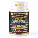 Vigor Amla 추출물의 대시, Nattokinase, Papain, Diosmin, Hesperidin, Butchers Broom, 말 Chestnut, CoQ10, Turmeric, 비타민 C 및 Rutin - 60 캡슐