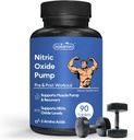 Nitric 산화물 보충교재 남자를 위한 전 운동 보충교재 | 근육 성장 | Arginine 글루타민 & Ornithine - 90 Vegan, 비 GMO 알약 지원 남성 건강
