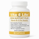 Vita4Life!® Iron Support Plus - 비타민 C, B-12, 페놀 산 및 아연 - 60 캡슐 - 적혈구 지원 및 에너지를위한 비 규정식 공식 - 채식 및 GMO - 무료