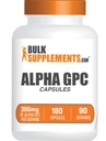 BulkSupplements.com 알파 GPC 캡슐 - 아세틸 콜린 보충제, 알파 GPC 300mg - 콜린 보충제, 글루텐 무료, 서빙 당 2 캡슐, 180 캡슐 (팩 1)