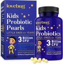 아이를 위한 LOVEBUG Probiotics - 아세드 4를 위한 Prebiotics를 가진 아이 Probiotic Chewables, 매일 아이들의 Gut 건강, 변비, 소화 & 면역 지원 보충교재, 설탕 자유로운, 60 연약한 진주