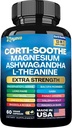 Zoyava Corti-Soothe Cortisol 보충교재 마그네슘 글리세라이드 200mg L-Theanine 150mg Ashwagandha 150mg Phosphatidylserine Cortisol 매니저 사자 Mane Ginkgo Biloba Bacopa Monnieri Valerian 뿌리 60 모자