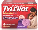 Tylenol 아이들의 고통 + Fever Chewables 정제 160 mg의 포도 풍미 24 ea (3 팩)