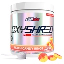 EHP Labs OxyShred Pre 운동 분말 - L 글루타민 & Acetyl L 카르니틴, 에너지 부스트 음료를 가진 Preworkout 분말 - 복숭아 사탕 반지, 60의 서빙