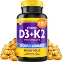 InnovixLabs 비타민 D3 K2-5000 IU 비타민 D3 플러스 600 mcg 비타민 K2 MK4 및 MK7 최대 칼슘 흡수, 지원 뼈, 면역, 심장 건강, 3rd 파티 테스트, 글루텐 무료, 60 Softgels