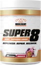 MUSCLEOLOGY 슈퍼 8 고성능 BCAA, 전해질 & 글루타민 혼합 공식 - 포스트 운동 회복 및 근육 건물 보충교재, 30 서빙 (마라쿠야)