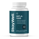 Infla-1500 모든 자연 안전 보충 교재는 심황, 백색 Willow Bark, Ashwagandha, Ginger, Boswellia, Bromelain, Omega-3 및 마그네슘-60ct를 가진 혼합을 추출합니다