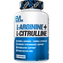 Evlution Nutrition L-Arginine + L-Citrulline - Endurance + 운동 성능 보충 - 1000mg Complex - Vasodilation + Nitric 산화물 지원 - Vegan + 글루텐 무료 캡슐 - 60 서빙