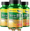 미국 Medic & 과학 Xtra D3 비타민 D 5,000 IU (125 mcg) 남자 & 여자 (180Easy에 삼키기 Softgels) 3pack|Bone,Heart 건강, 면역 시스템 지원,Lung 기능에 대 한 최고의