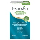 Estroven Complete + Ashwagandha Multi-Symptom Menopause Supplement for Women - 60 Ct. - 임상적으로 입증 된 성분은 Menopause Relief & Night 땀 + 핫 플래시 구호 * - 약물 무료 및 비 GMO를 제공합니다.