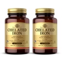 Solgar Chelated Iron - 100 Tablets, Pack of 2 - Stomach - Non-GMO, Vegan, Gluten Free, Dairy Free, Kosher - 200 Total 서빙