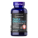 Puritan의 Pride Premium Triple Active Omega 3-6-9 Fish, Flax 및 Borage Oils, Heart, Joint 및 Cellular Health Support, 240 Rapid Release Softgels를 위한 규정식 보충교재