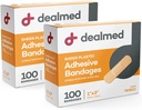 Dealmed Sheer Plastic Flexible Adhesive Bandages - 100 Count (2 Pack) Bandages with Non-Stick Pad, Latex Free, Wound Care for First Aid Kit, 1" x 3"