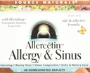 Source Naturals Allercetin Allergy & Sinus, Homeopathic 정제, 48 정제