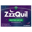 Vicks ZzzQuil, 야간 수면 보조 LiquiCaps, 25 mg Diphenhydramine HCl, No.1 수면 보조 브랜드, Non-Habit Forming, Fall Asleep Fast, 24 Count
