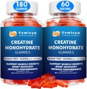 Creatine Monohydrate Gummies 남자 & 여자를 위한 5g, Liposomal Taurine, BCAA, 알파 GPC, B12의 근육 성장을 위한 크레아틴 Monohydrate Chews, 딸기 풍미, 180Count