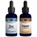 WellnessOne Ionic 액체 아연 & 액체 구리 - 아연 구리 번들 지원 면역 체계 & 합동, Nerve & 뼈 건강 - 1.67 fl oz 아연 & 구리 액체 하락