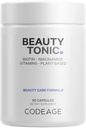 비타민 C, 비타민 E, 비타민 B6, Niacin, Folate, 유기 식품 혼합, Phytoceramide, Astaxanthin, 셀레늄 - 아름다움 Tonic - 헤어, 피부, 손톱 지원 - Vegan, 90 Ct