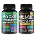 Shilajit와 바다 모스 콤보 - 바다 모스와 Shilajit 번들 Ashwagandha, 검은 씨앗, 심황, Bladderwrack, Burdock, 비타민과 산화 방지제와 검은 후추 - 120 Veggie 캡슐