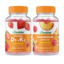 Lifeable 비타민 D3 + 비타민 K2 + 마그네슘 85mg, Gummies 번들 - 훌륭한 타스팅, 비타민 보충, 글루텐 무료, GMO 무료, Chewable 거미