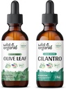 야생 & 유기 올리브 리프 Tincture 2 fl oz & Cilantro Tincture 2 fl oz