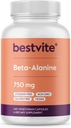 BESTVITE 베타 알라닌 750mg (240 채식 캡슐) - Stearates 없음 - Vegan - Non GMO - 글루텐 무료