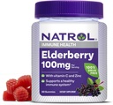 Immune 건강 지원, 60 Berry-Flavored Gummies, 30 일 공급을 위한 Natrol Elderberry 100mg Gummies