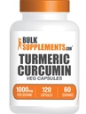BulkSupplements.com 심황 추출물 캡슐 - 심황 보충, 심황 Curcumin 보충 1000mg - 글루텐 무료,120 Veg 캡슐 (1의 포장)