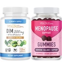 Menopause 지원 Gummies 플러스 200mg DIM 보충 여자를 위한 강화한 에스트로겐 균형을 위한 | 채식 글루텐 자유로운 호르몬 균형 Gummies (30의 봉사) & Diindolylmethane 캡슐 (120의 봉사)