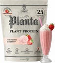 Ambrosia Planta - 프리미엄 플랜트 기반 단백질 | Vegan & Keto Friendly | 미식가 맛 | Bloating or Stomach Upset | Gluten & Soy Free | 추가 설탕 | 25 인분 | 딸기 아이스크림