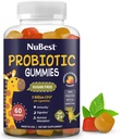 어린이 및 청소년을위한 NuBest Daily Probiotic Gummies 5 억 CFUs | Immune, Gut 및 Digestive Health | 추가 설탕 | Yummy Strawberry & Orange 맛 | 60 프리미엄 채식 구미