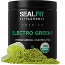 SEALFIT ElectroGreens - USDA 유기 녹색 Superfood + 전해질 분말. 25 + 에너지 및 해수를위한 슈퍼 푸드. Super Green Juice and Electrolyte Powder 이전 Navy Seal Mark Divine의 영감을 받았습니다.