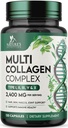 다 교원질 보충교재 2400 mg - 가수분해한 유형 I, II, III, V & X 다 교원질 알약 복잡한, 교원질 펩티드 보충교재, 머리, 피부, 못 & 합동 지원 보충교재, 비 GMO - 120 캡슐