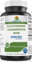 Brieofood Triple Strength Glucosamine Chondroitin MSM 2600mg/Serving 캡슐은, 건강한 합동, 연골 및 연결 조직을 지원합니다 - 합동 안락 & 융통성 180 조사를 승진시킵니다