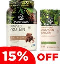 PlantFusion Complete Vegan Protein Powder and Collagen Bundle - Keto, Gluten Free, Soy Free, Non-Dairy, 설탕 없음, 비 GMO