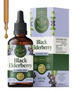 HERBAMAMA 검정 Elderberry 드롭 - 면역 지원을위한 Vegan Elderberry 액체 추출물 - 비 GMO, 알코올 및 설탕없는 면역 보충, 42 일 공급