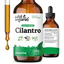 야생 & 유기 Cilantro Tincture - Cilantro 추출물과 초본 Detox 드롭 - 액체 Coriander 잎 보충교재 - 채식주의자, 설탕 & 알콜 자유로운 하락 - 4개 fl oz