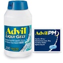 Advil Liqui-Gels Pain Reliever와 Fever Reducer, 두통, 허리 통증, 생리통 및 관절 통증 완화를위한 Ibuprofen 200mg 성인을위한 통증 의학 - 200 캡슐, Advil PM Ibuprofen - 2 Ct