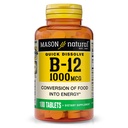 MASON NATURAL 비타민 B12, 1000 mcg 빠른 용해 정제, 정상적인 에너지 및 Nerve 기능을 지원하는 빠른 흡수 B Complex, 100 정제